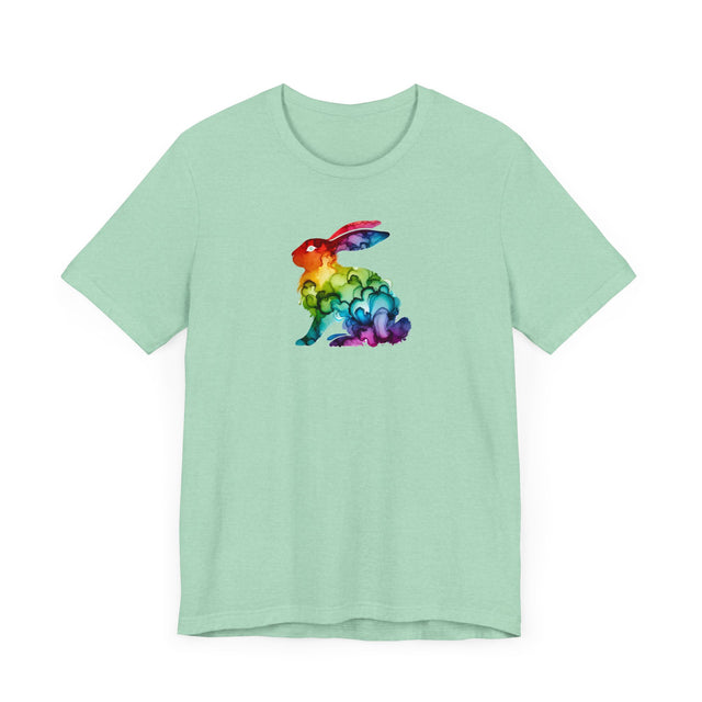 Rainbow Rabbit Alcohol Ink T-shirt, Bunny Shirt,Hare,Pride Shirt,Animal Lover T shirt, LGBTQ+, BGLT