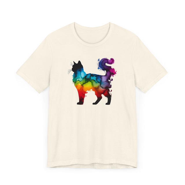 Rainbow Fluffy Cat T-shirt,Pride Shirt,Cat Lover Top,Rainbow Animals,LGBTQ+ Tee,Feline,Kitten,Kitty