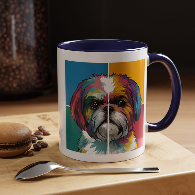 Shih Tzu Coffee Cup,4-Panel Pop Art Mug,Shih Tzu Lover,Shih Tzu Mom,Shih Tzu Dad,Dog Lover Gift,Shih Tzu Gift