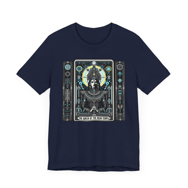Queen of the Neon Temple,Tarot card shirt,Mothers Day Gift,EDM Shirt,Dance Music tee,Cyberpunk T-shirt,Sci-fi