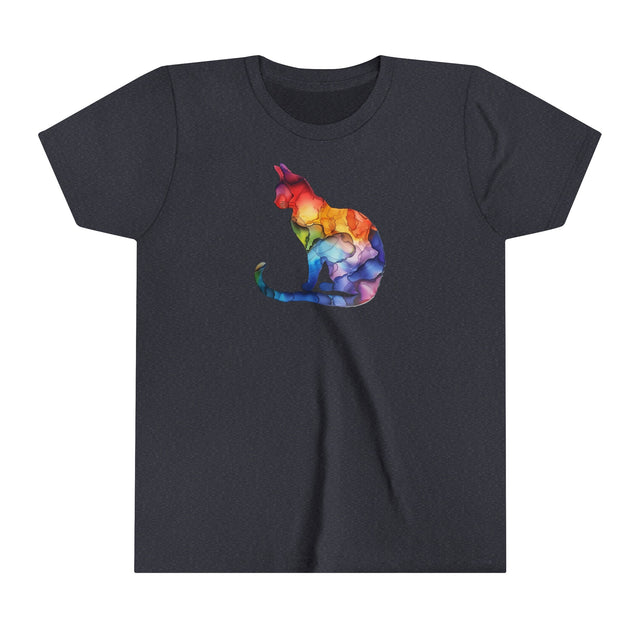Rainbow Cat T-shirt,Pride Shirt,Pride Parade Top,Rainbow Animals,LGBTQ+ Tee,Nonbinary,Gay,Lesbian,Bisexual,Trans,BGLT,LBGT,Feline,Kitten,Kitty,Youth Size