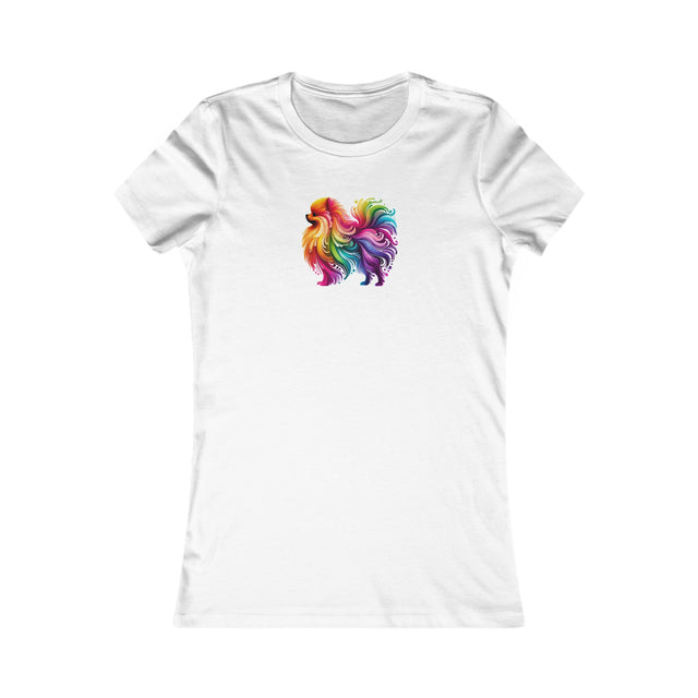 Rainbow Pomeranian T-shirt,Pride Shirt,Dog Lover Top,Rainbow Animals,LGBTQ+ Tee, Pomeranian Owner,Women's Favorite Tee