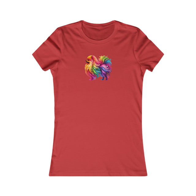 Rainbow Pomeranian T-shirt,Pride Shirt,Dog Lover Top,Rainbow Animals,LGBTQ+ Tee, Pomeranian Owner,Women's Favorite Tee