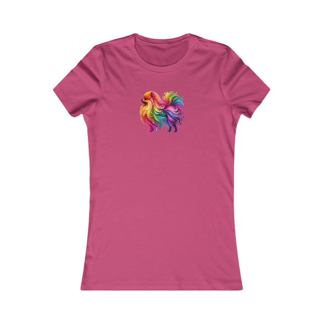 Rainbow Pomeranian T-shirt,Pride Shirt,Dog Lover Top,Rainbow Animals,LGBTQ+ Tee, Pomeranian Owner,Women's Favorite Tee