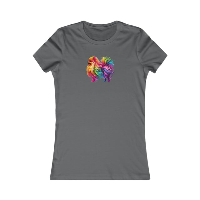 Rainbow Pomeranian T-shirt,Pride Shirt,Dog Lover Top,Rainbow Animals,LGBTQ+ Tee, Pomeranian Owner,Women's Favorite Tee