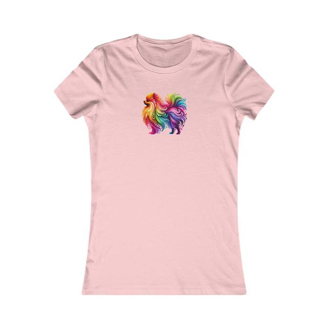 Rainbow Pomeranian T-shirt,Pride Shirt,Dog Lover Top,Rainbow Animals,LGBTQ+ Tee, Pomeranian Owner,Women's Favorite Tee