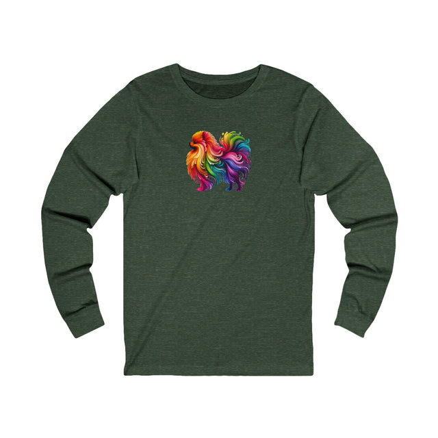 Rainbow Pomeranian Long Sleeve T-shirt,Pride Shirt,Dog Lover Top,Rainbow Animals,LGBTQ+ Tee, Pomeranian Owner