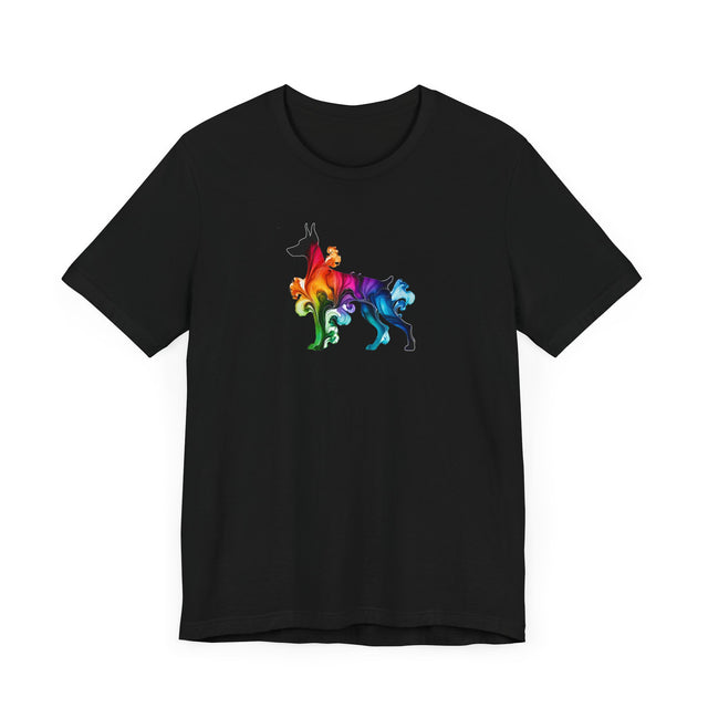 Rainbow Doberman Pinscher T-shirt,Pride Shirt,Dog Lover Top,Rainbow Animals,LGBTQ+ Tee, Dobe gift, Dobie Owner