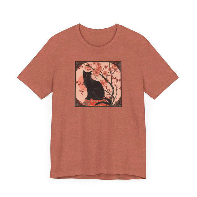 Black Cat Flowers T-shirt, Cat Lover Top, Halloween Tee