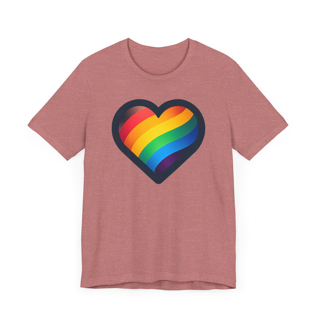 Pride Shirt, Philadelphia Rainbow Heart T-shirt, LGBTQ+, Queer