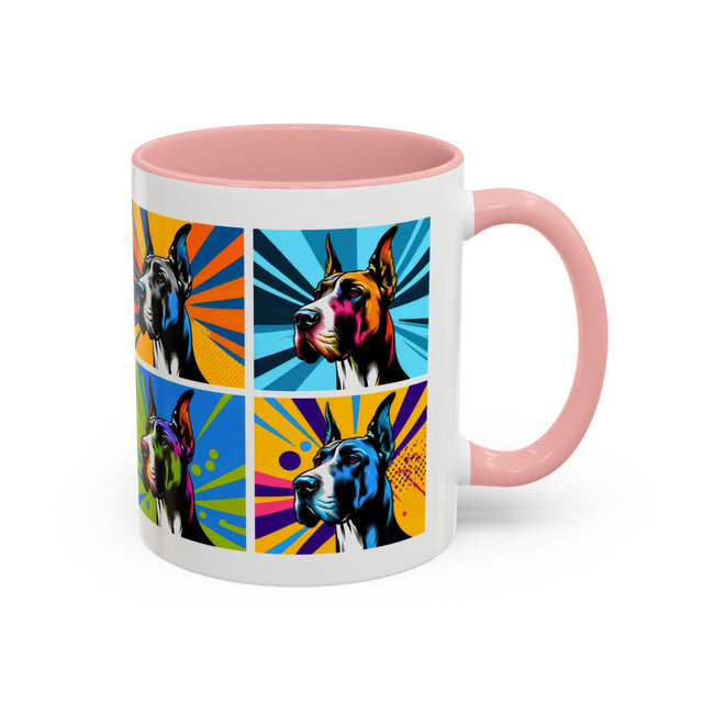 Great Danes Coffee Cup,4-Panel Pop Art Mug,Great Dane Lover,Great Dane Mom,Great Dane Dad,Dog Lover Gift,Great Dane Gift