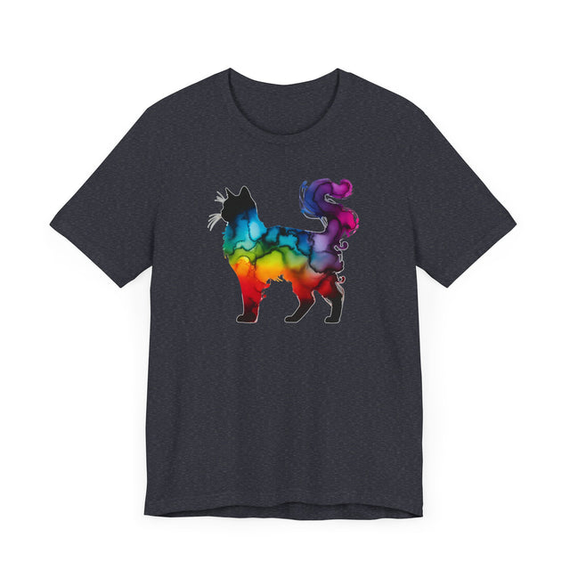 Rainbow Fluffy Cat T-shirt,Pride Shirt,Cat Lover Top,Rainbow Animals,LGBTQ+ Tee,Feline,Kitten,Kitty