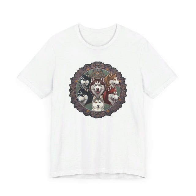 Siberian Husky Head Mandala T-shirt, Dog Lover Top, Husky owner