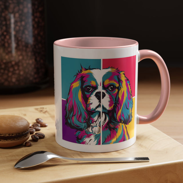 Cavalier King Charles Spaniel Coffee Cup,4-Panel Pop Art Mug,Cav Lover,Cav Spaniel Mom,Cav Dad,Dog Lover Gift,Cavalier King Charles Spaniel Gift