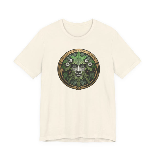Green Man Nature is the Art of the Divine T-shirt, Nature Lover, Dante Quote