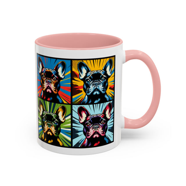 French Bulldog Coffee Mug,4-Panel Pop Art Mug,French Bulldog Lover,Frenchie Mom,Frenchie Dad,Dog Lover Gift,Frenchie Gift