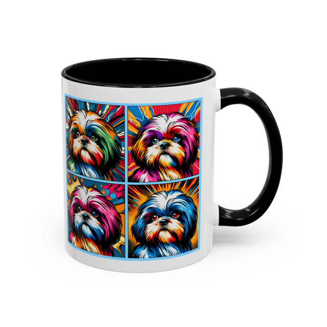Shih Tzus Coffee Cup,4-Panel Pop Art Mug,Shih Tzu Lover,Shih Tzu Mom,Shih Tzu Dad,Dog Lover Gift,Shih Tzu Gift