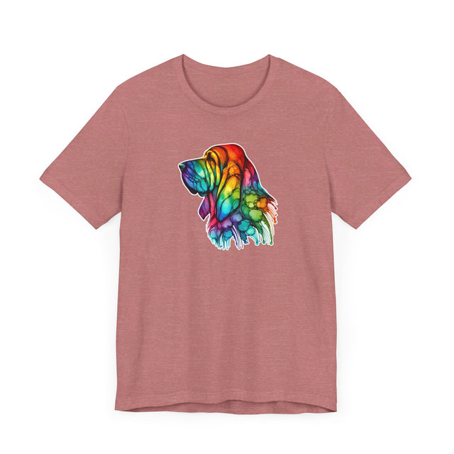 Rainbow Bloodhound Head T-shirt,Pride Shirt,Dog Lover Top,Rainbow Animals,LGBTQ+ Tee, Bloodhound Owner gift