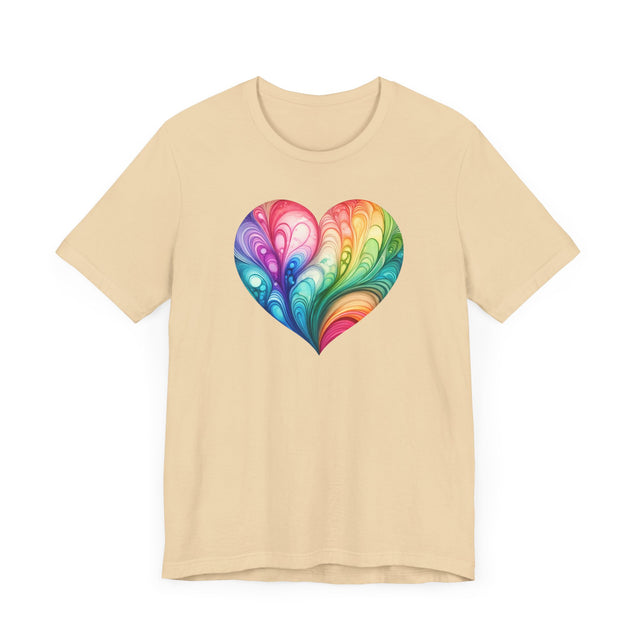Rainbow Heart Streams Alcohol Ink Shirt, Pride Shirt