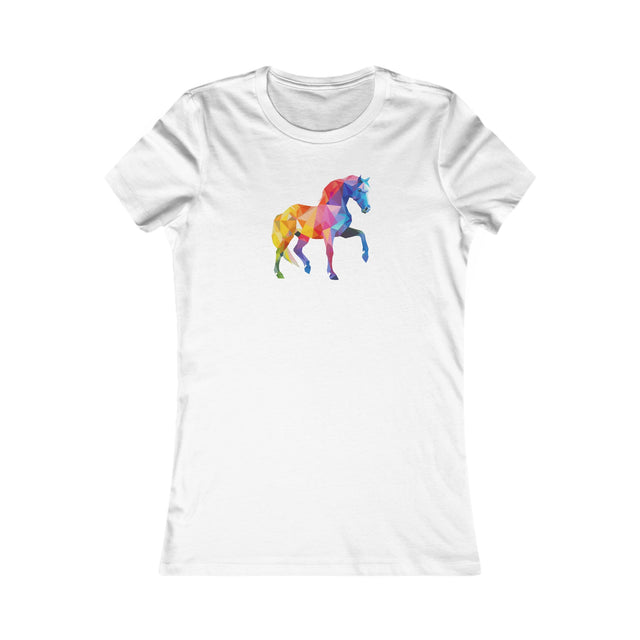 Geometric Rainbow Horse T-shirt,Pride Shirt,Equine Lover Top,Rainbow Animals,LGBTQ+ Tee,Queer,Gay,Lesbian,Bisexual,Trans,Women's Favorite Tee
