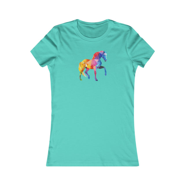 Geometric Rainbow Horse T-shirt,Pride Shirt,Equine Lover Top,Rainbow Animals,LGBTQ+ Tee,Queer,Gay,Lesbian,Bisexual,Trans,Women's Favorite Tee