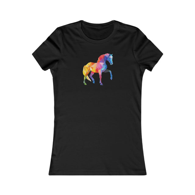 Geometric Rainbow Horse T-shirt,Pride Shirt,Equine Lover Top,Rainbow Animals,LGBTQ+ Tee,Queer,Gay,Lesbian,Bisexual,Trans,Women's Favorite Tee