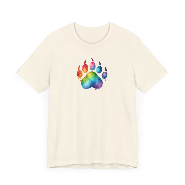 Rainbow Bear Paw Watercolor T-shirt, Pride Shirt, Bear