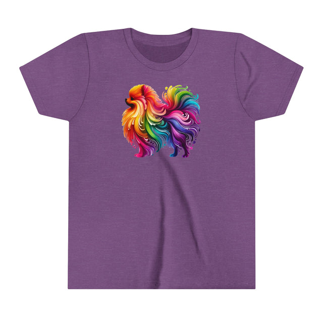 Rainbow Pomeranian T-shirt,Pride Shirt,Dog Lover Top,Rainbow Animals,LGBTQ+ Tee, Pomeranian Owner,Youth Size