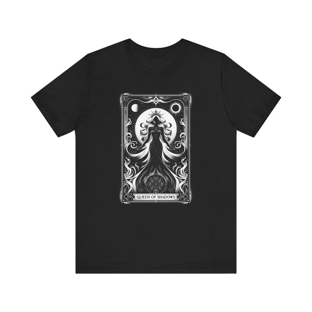 Queen of Shadows,Tarot card shirt,Mothers Day Gift,Tarot Reader Gift,Witchy Shirt,Mystical Cards Tee,Celestial Astrology,Gift for her,Goth