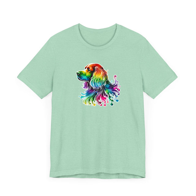 Rainbow English Springer Spaniel Head T-shirt,Pride Shirt,Dog Lover Top,Rainbow Animals,LGBTQ+ Tee, English Springer Spaniel owner, Springer gift