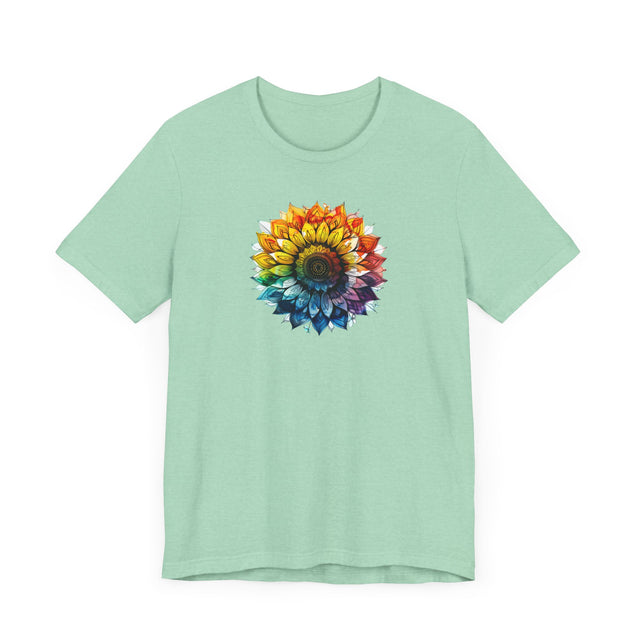 Rainbow Sunflower Alcohol Ink T-shirt, Pride Shirt