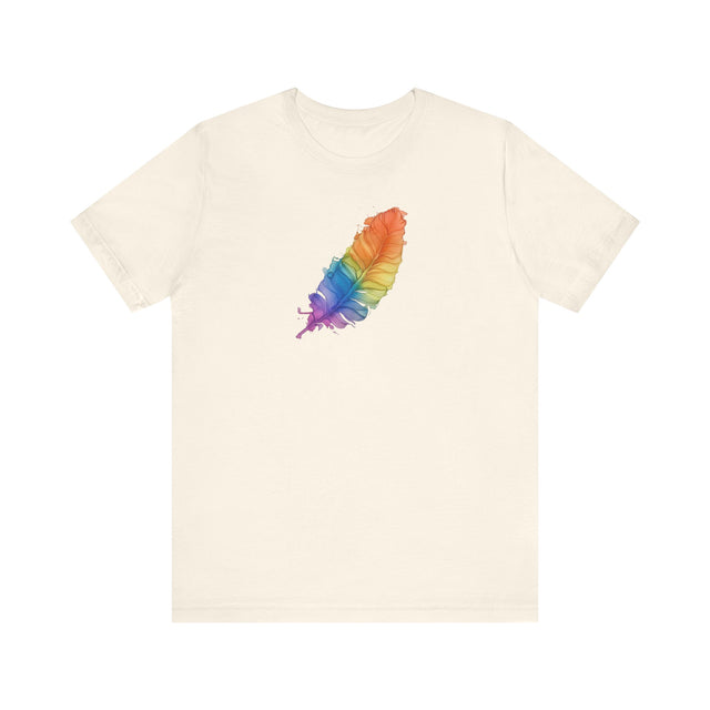 Rainbow Feather T-shirt,Pride Shirt,Bird Lover Top,Rainbow Animals,LGBTQ+ Tee,Queer,Gay,Lesbian,Bisexual,Trans,BGLT,LBGT