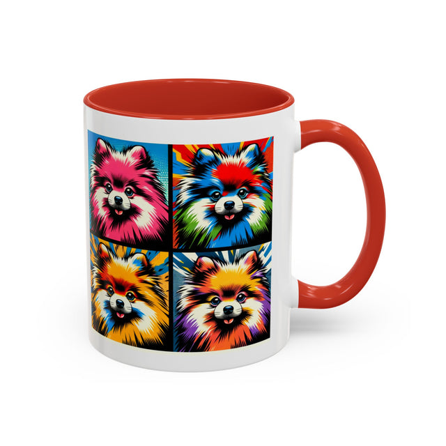 Pomeranians Coffee Cup,4-Panel Pop Art Mug,Pomeranian Lover,Pom Mom,Pom Pom Dad,Dog Lover Gift,Pomeranian Gift