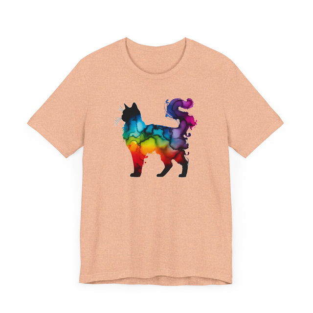 Rainbow Fluffy Cat T-shirt,Pride Shirt,Cat Lover Top,Rainbow Animals,LGBTQ+ Tee,Feline,Kitten,Kitty