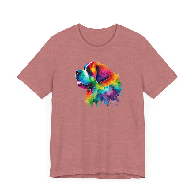 Rainbow St. Bernard Head T-shirt,Pride Shirt,Dog Lover Top,Rainbow Animals,LGBTQ+ Tee, Saint Bernard owner, St Bernard gift