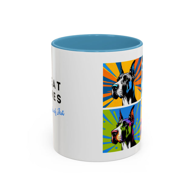 Great Danes Coffee Cup,4-Panel Pop Art Mug,Great Dane Lover,Great Dane Mom,Great Dane Dad,Dog Lover Gift,Great Dane Gift