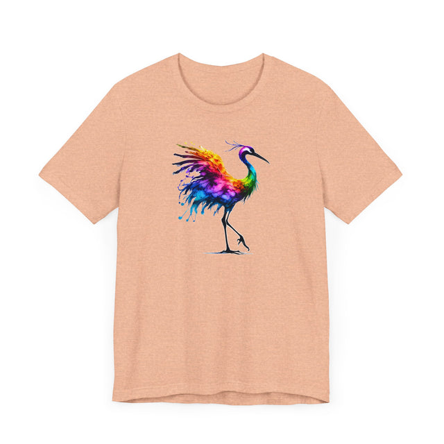 Rainbow Crane Alcohol Ink T-shirt, Bird Lover T shirt, LGBTQ+, BGLT,Pride Shirt