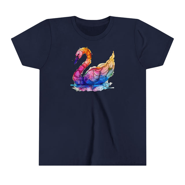Rainbow Swan T-shirt,Pride Shirt,Bird Lover Top,Rainbow Animals,LGBTQ+ Tee,Youth Size