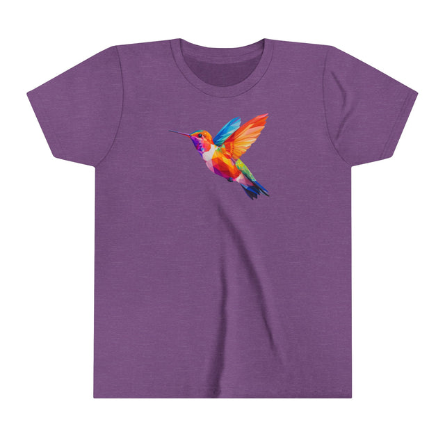 Geometric Rainbow Hummingbird T-shirt,Pride Shirt,Bird Lover Top,Rainbow Animals,Youth Size