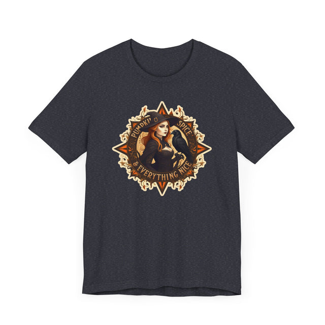 Pumpkin Spice & Everything Nice Witch Tee, Autumn T-shirt, Halloween Shirt