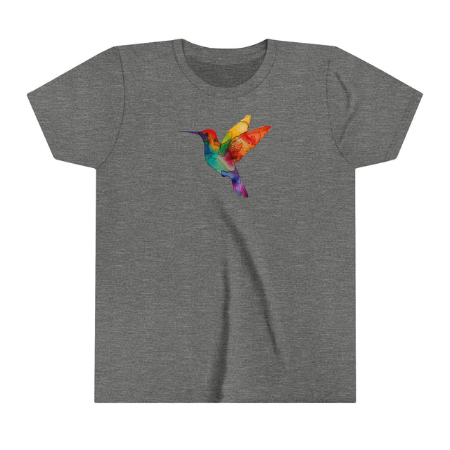 Rainbow Hummingbird T-shirt,Pride Shirt,Bird Lover Top,Rainbow Animals,LGBTQ+ Tee,Queer,Gay,Lesbian,Bisexual,Trans,Youth Size