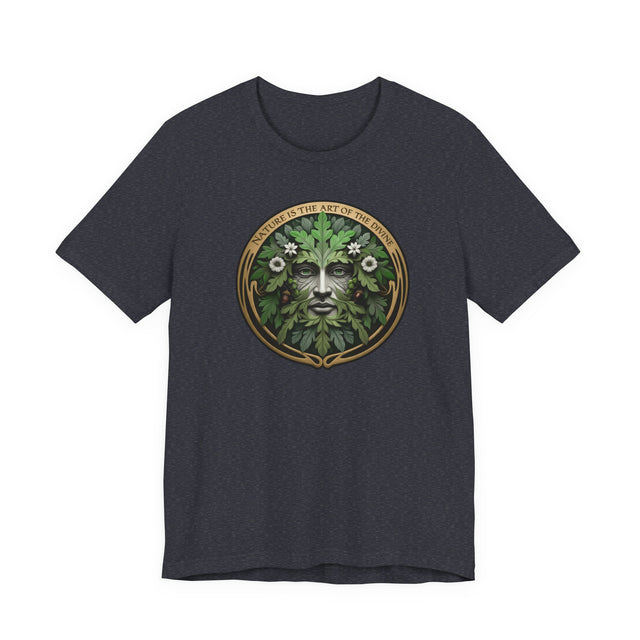 Green Man Nature is the Art of the Divine T-shirt, Nature Lover, Dante Quote