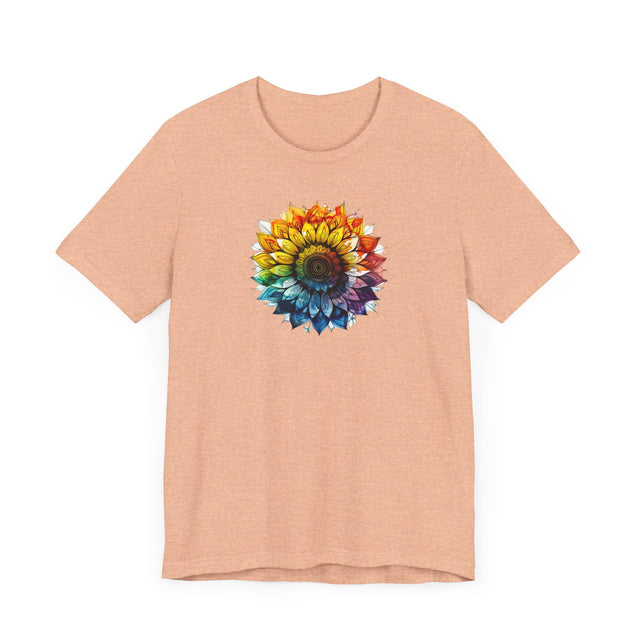 Rainbow Sunflower Alcohol Ink T-shirt, Pride Shirt