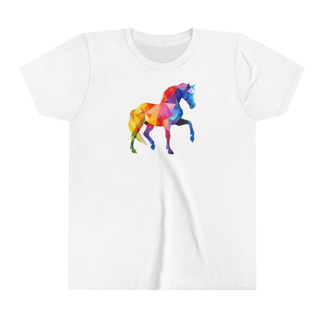 Geometric Rainbow Horse T-shirt,Pride Shirt,Rainbow Animals,Youth Size