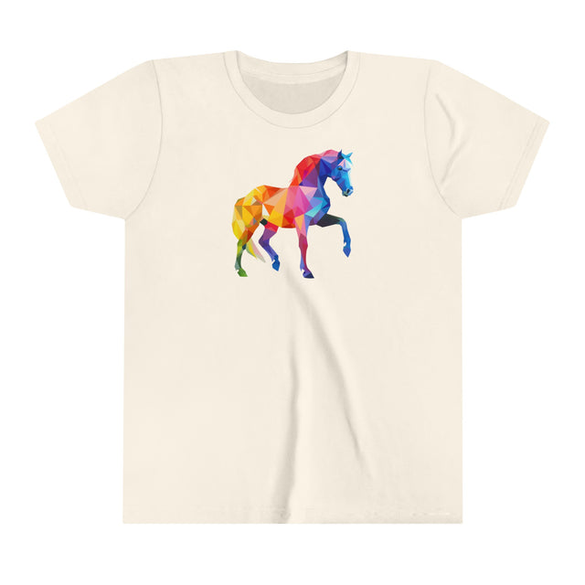 Geometric Rainbow Horse T-shirt,Pride Shirt,Rainbow Animals,Youth Size