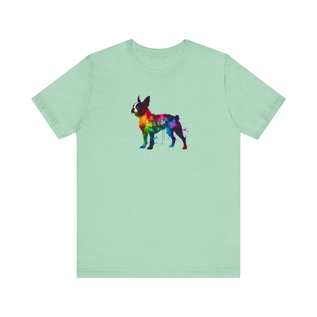 Rainbow Boston Terrier T-shirt,Pride Shirt,Dog Lover Top,Rainbow Animals,LGBTQ+ Tee, Boston Terrier Owner