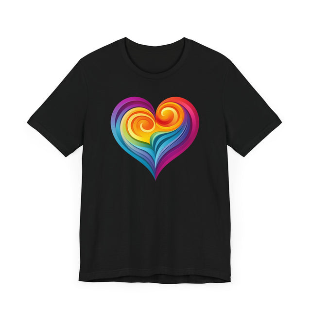 Rainbow Swirl Heart T-shirt, Pride Shirt, LGBTQ+ Ally Tee, Queer