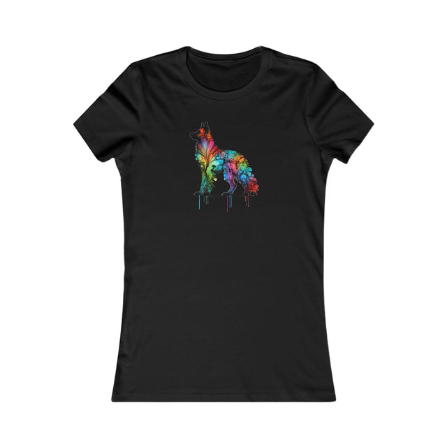 Rainbow German Shepherd Dog T-shirt,Pride Shirt,Dog Lover Top,Rainbow Animals,LGBTQ+ Tee,GSD Owner,Women's Favorite Tee