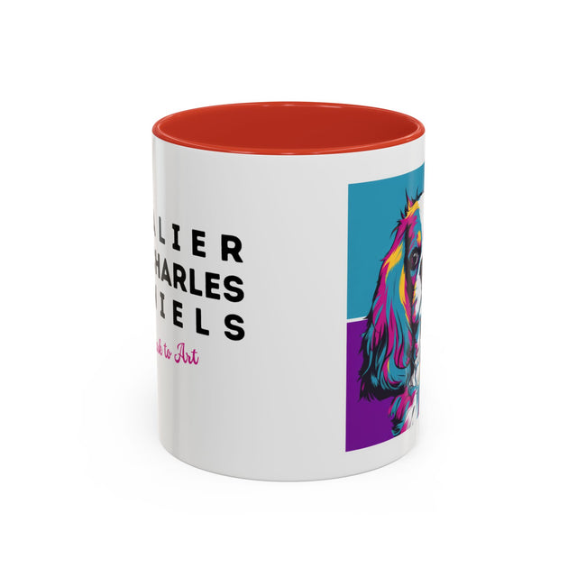 Cavalier King Charles Spaniel Coffee Cup,4-Panel Pop Art Mug,Cav Lover,Cav Spaniel Mom,Cav Dad,Dog Lover Gift,Cavalier King Charles Spaniel Gift
