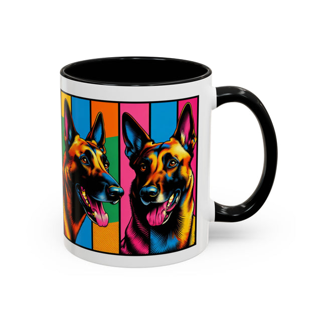 Belgian Malinois Coffee Cup,4-Panel Pop Art Mug,Belgian Malinois Lover,Mal Mom,Mali Dad,Dog Lover Gift,Belgian Malinois Gift